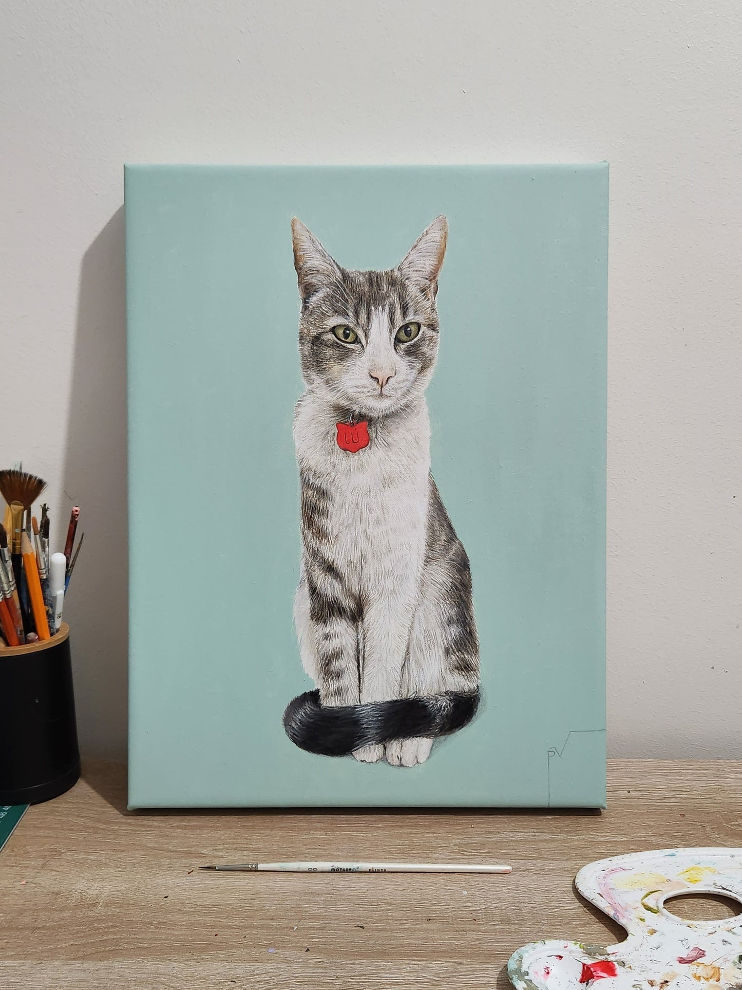 Retrato de Mascota en Bastidor
