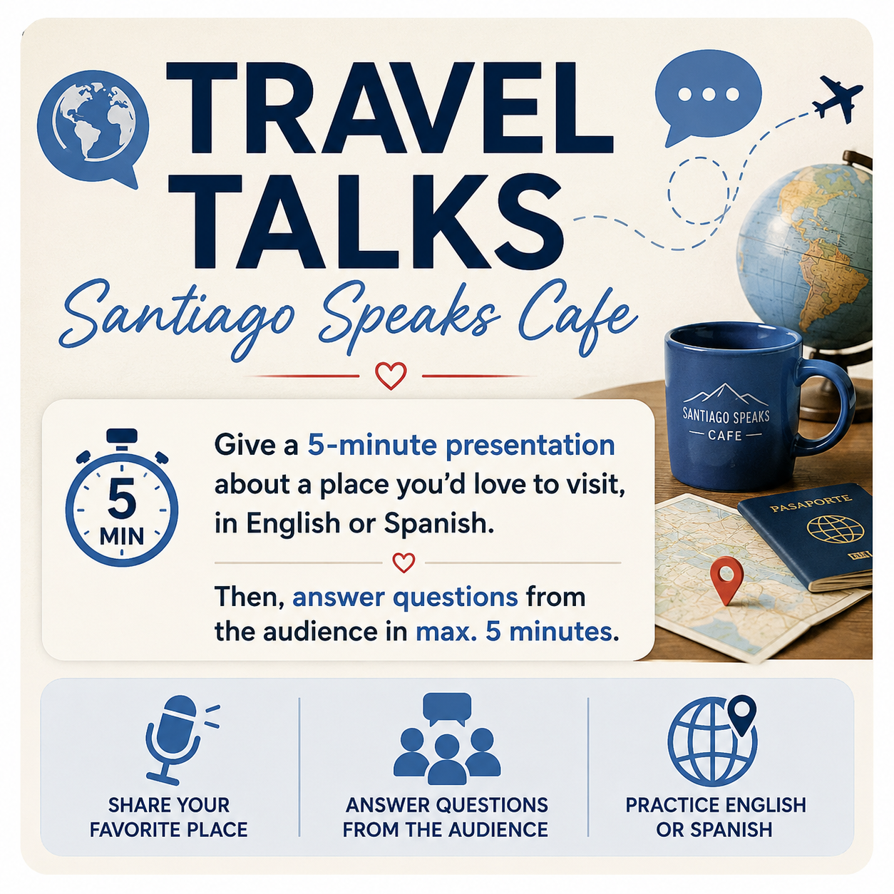 TRAVEL TALKS - Santiago Speaks Cafe