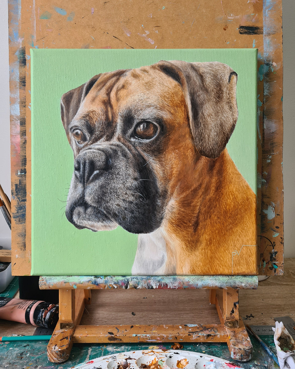 Retrato de Mascota en Bastidor