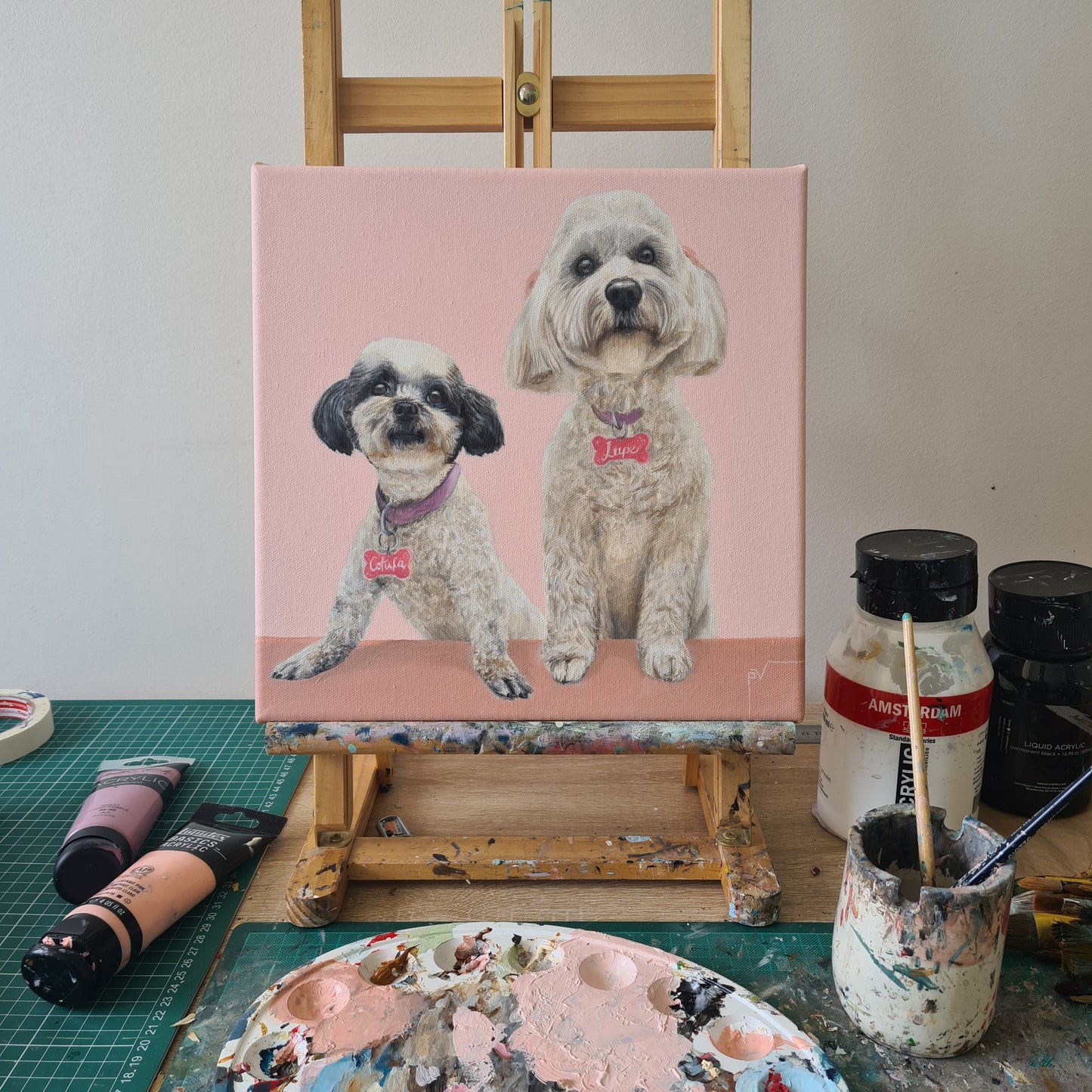 Retrato de Mascota en Bastidor
