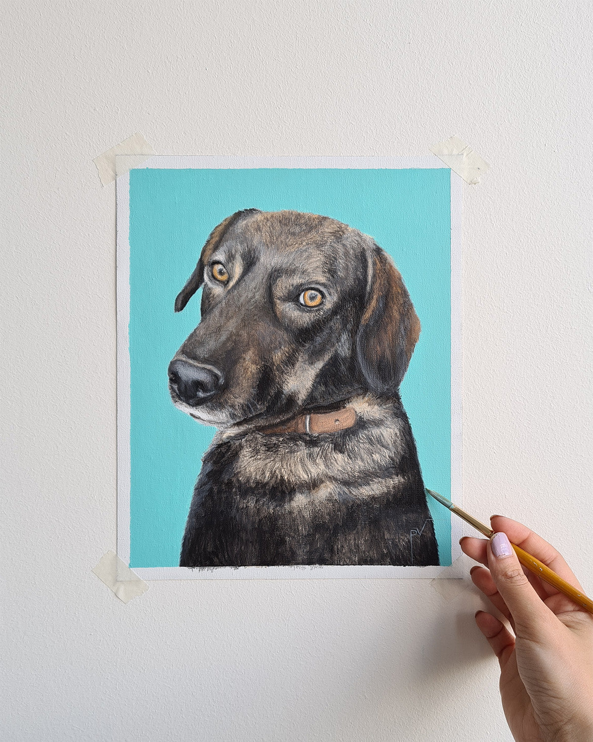 Retrato de Mascota en Tela 20cm x 25cm