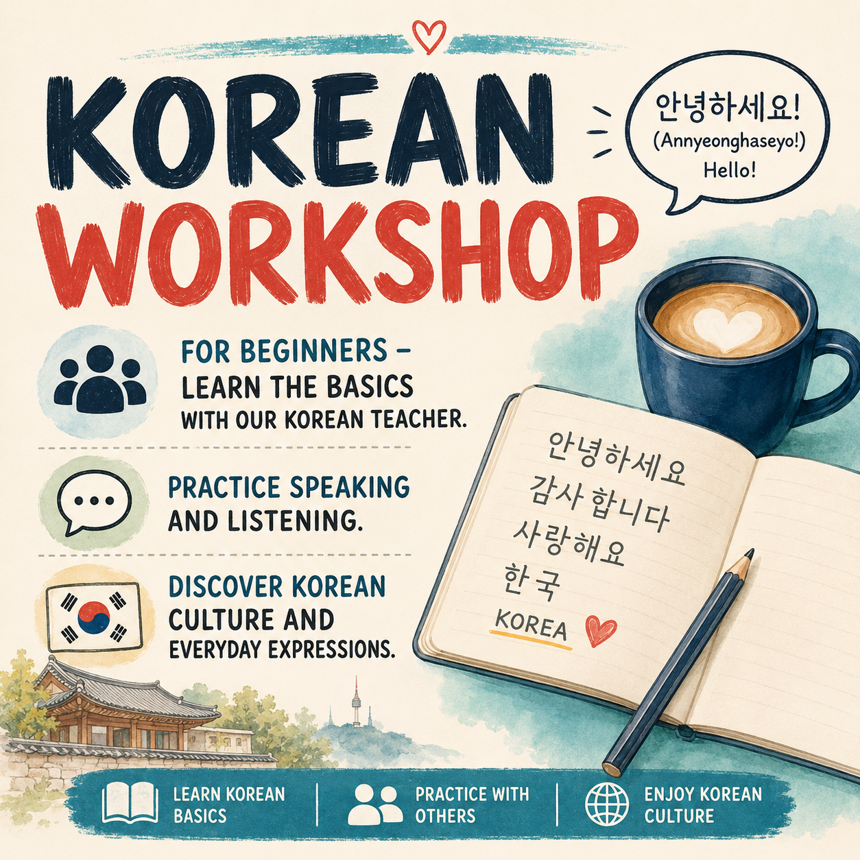 KOREAN WORKSHOP - Santiago Speaks Cafe