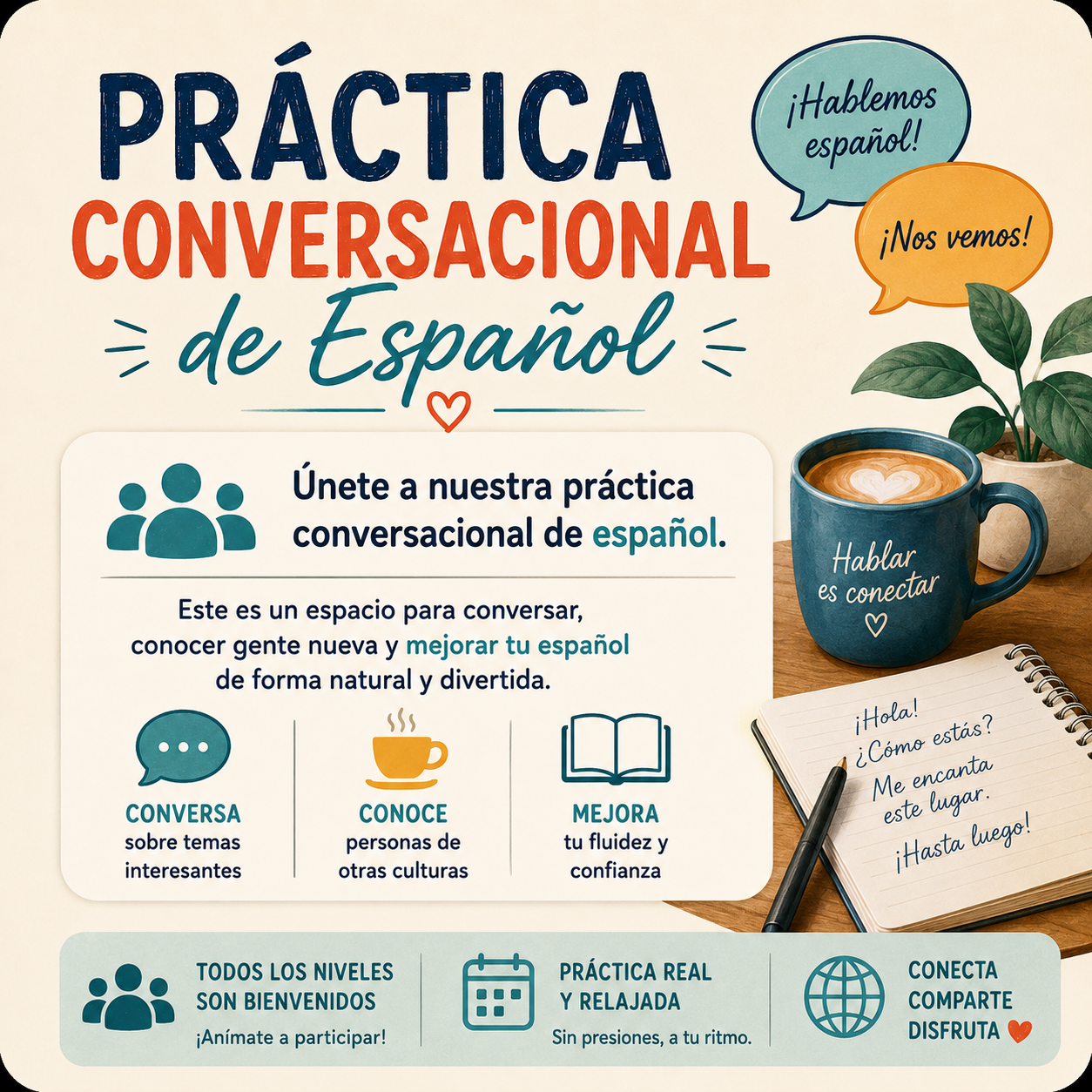 SPANISH PRACTICE - Santiago Speaks Cafe